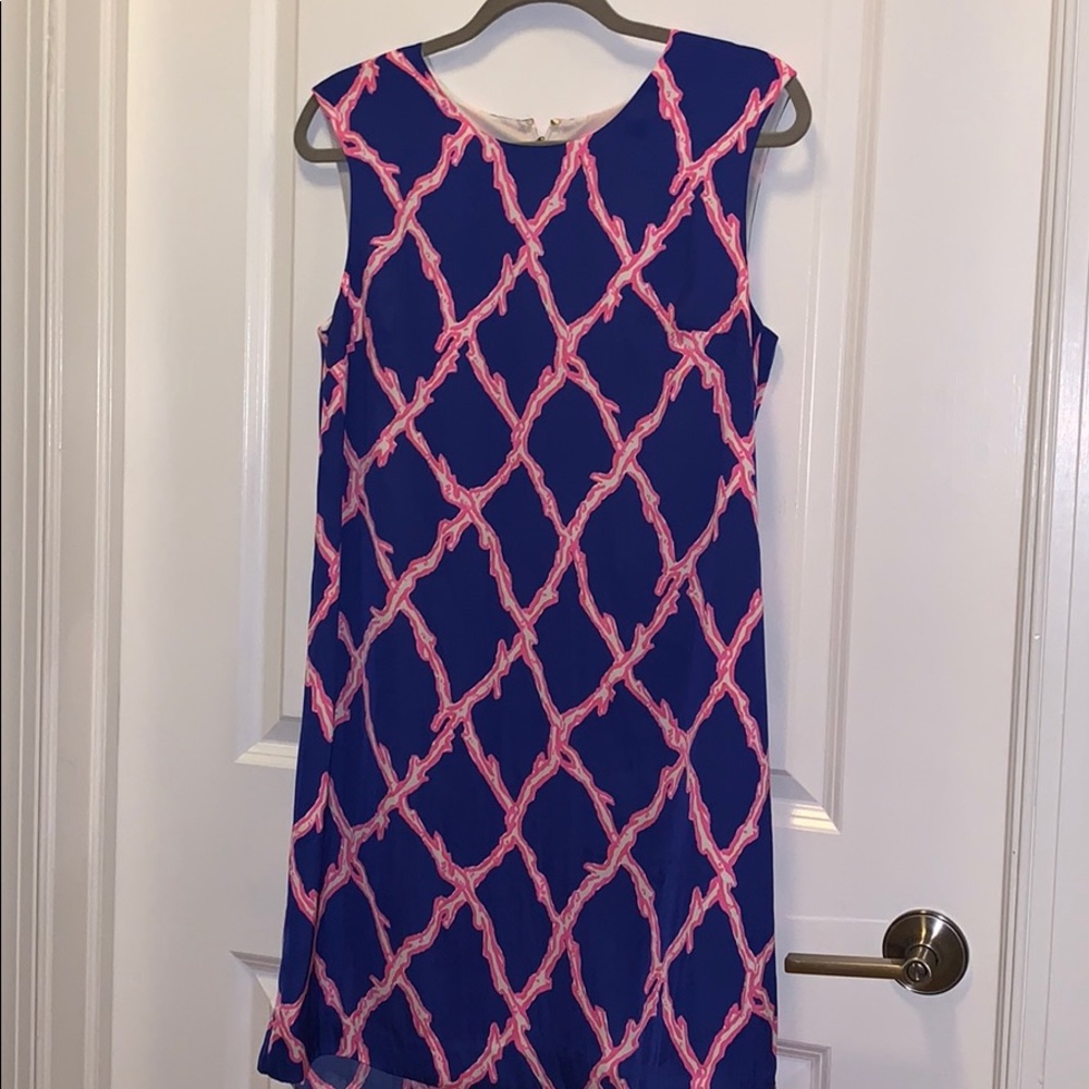 Blue and pink coral dress